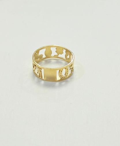 1705- NEW 10K Good Luck Band Ring W.G