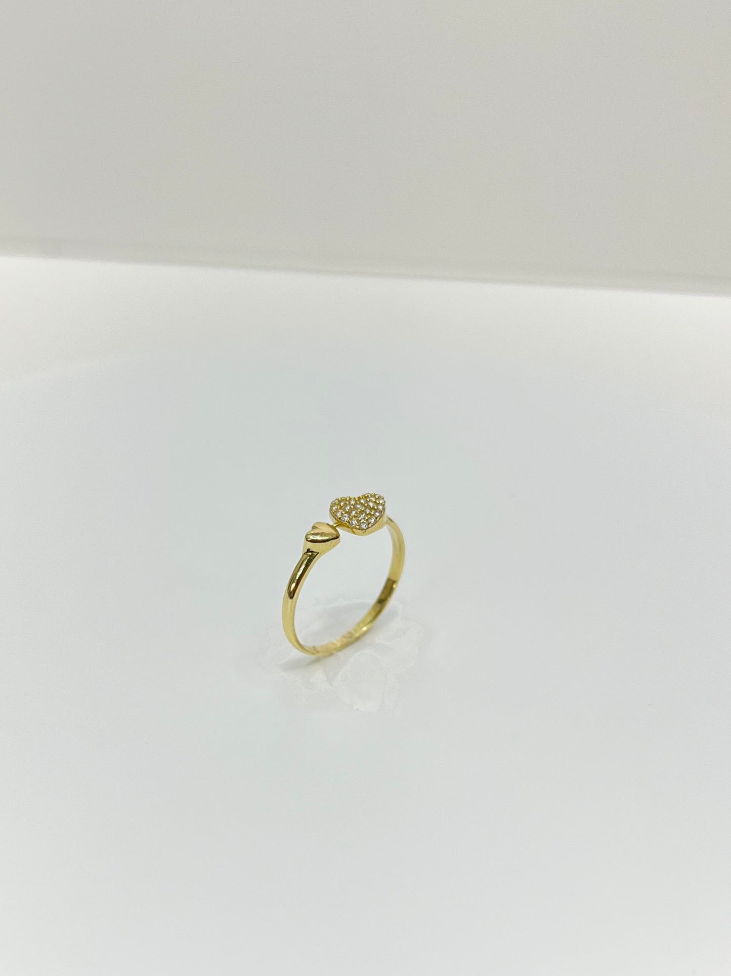 1480- NEW 14K Double Heart Ring W.G