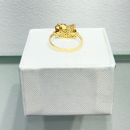 1172- NEW 14K Full Cz Hello Kitty Face W.G