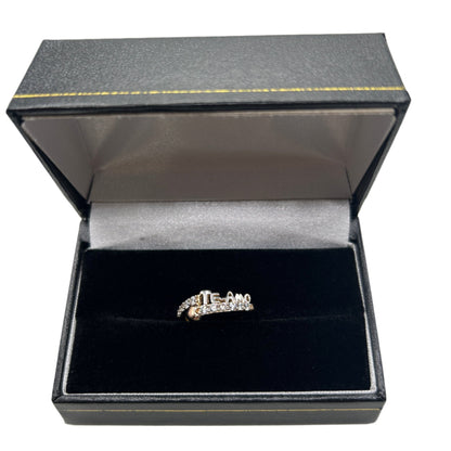 867- NEW 14K Te Amo Gold Ring (W.G)