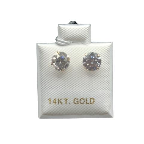 00182- NEW 14K Yellow Gold Round Stud Earrings (6mm) W.G