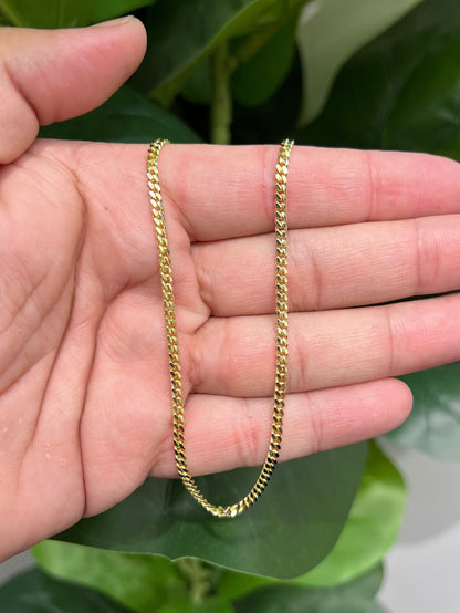 1572- NEW 10K Solid Miami Cuban Chain 22" (3mm) W.G