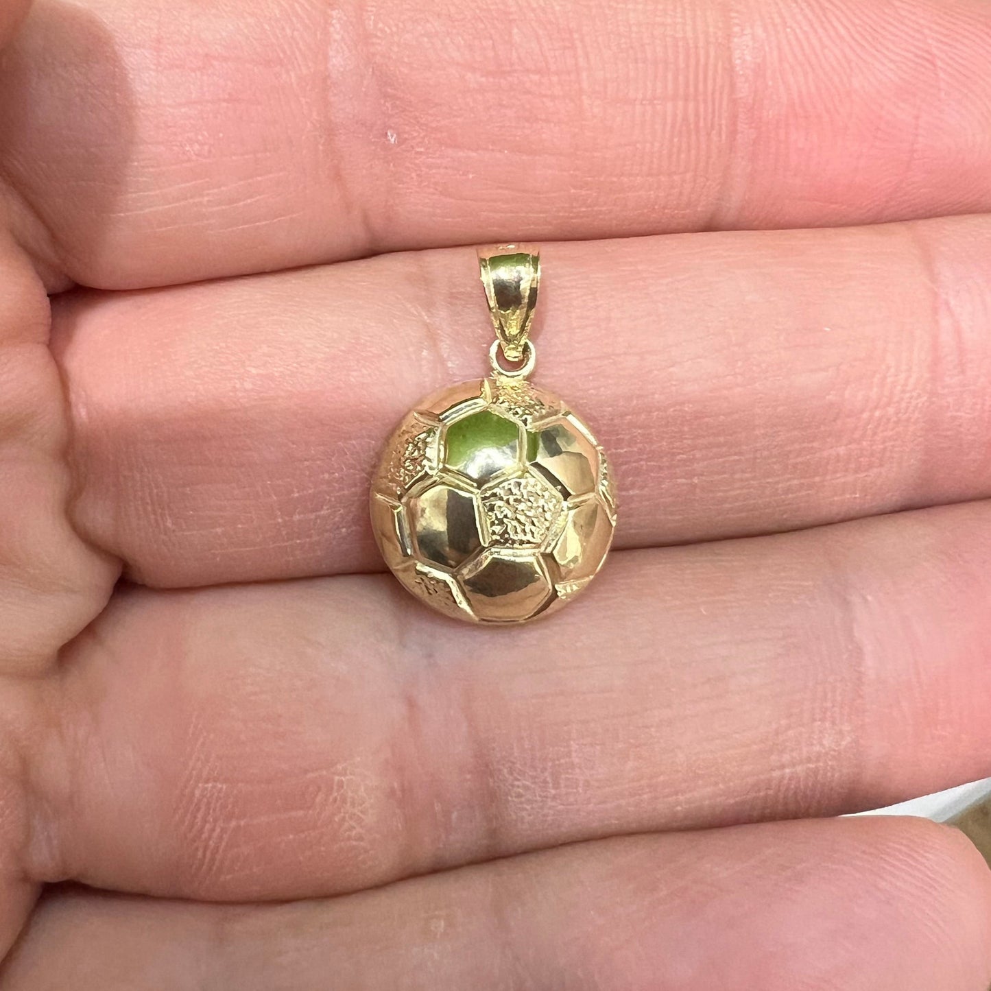 1648- NEW 10K Gold Soccer Ball Pendant