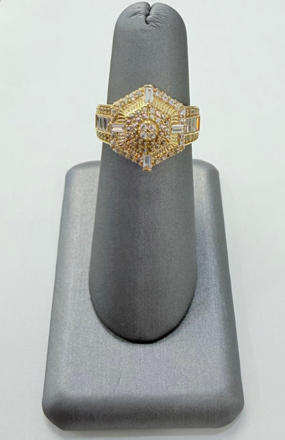 1831- NEW 14K Ice Out Cz Fashion Ring W.G