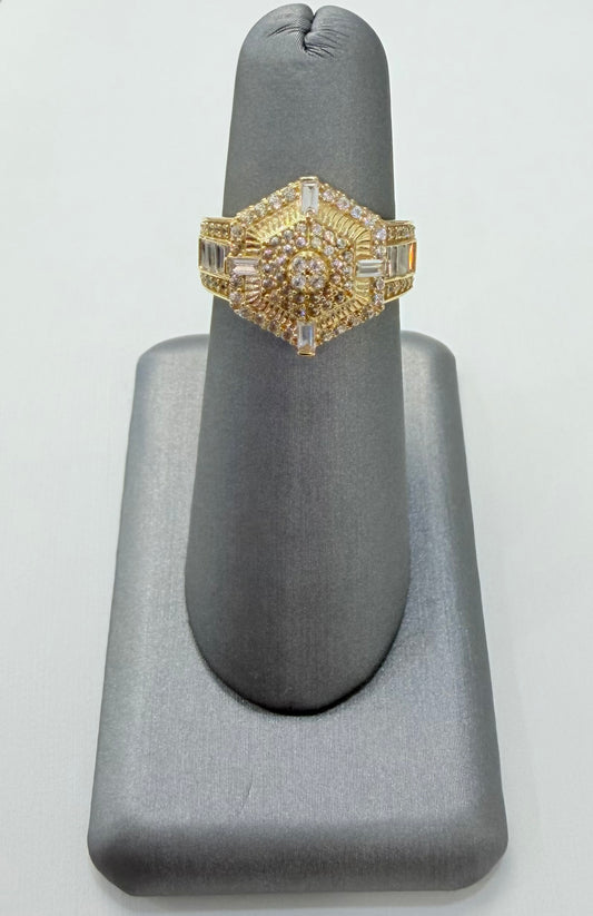 1831- NEW 14K Ice Out Cz Fashion Ring W.G
