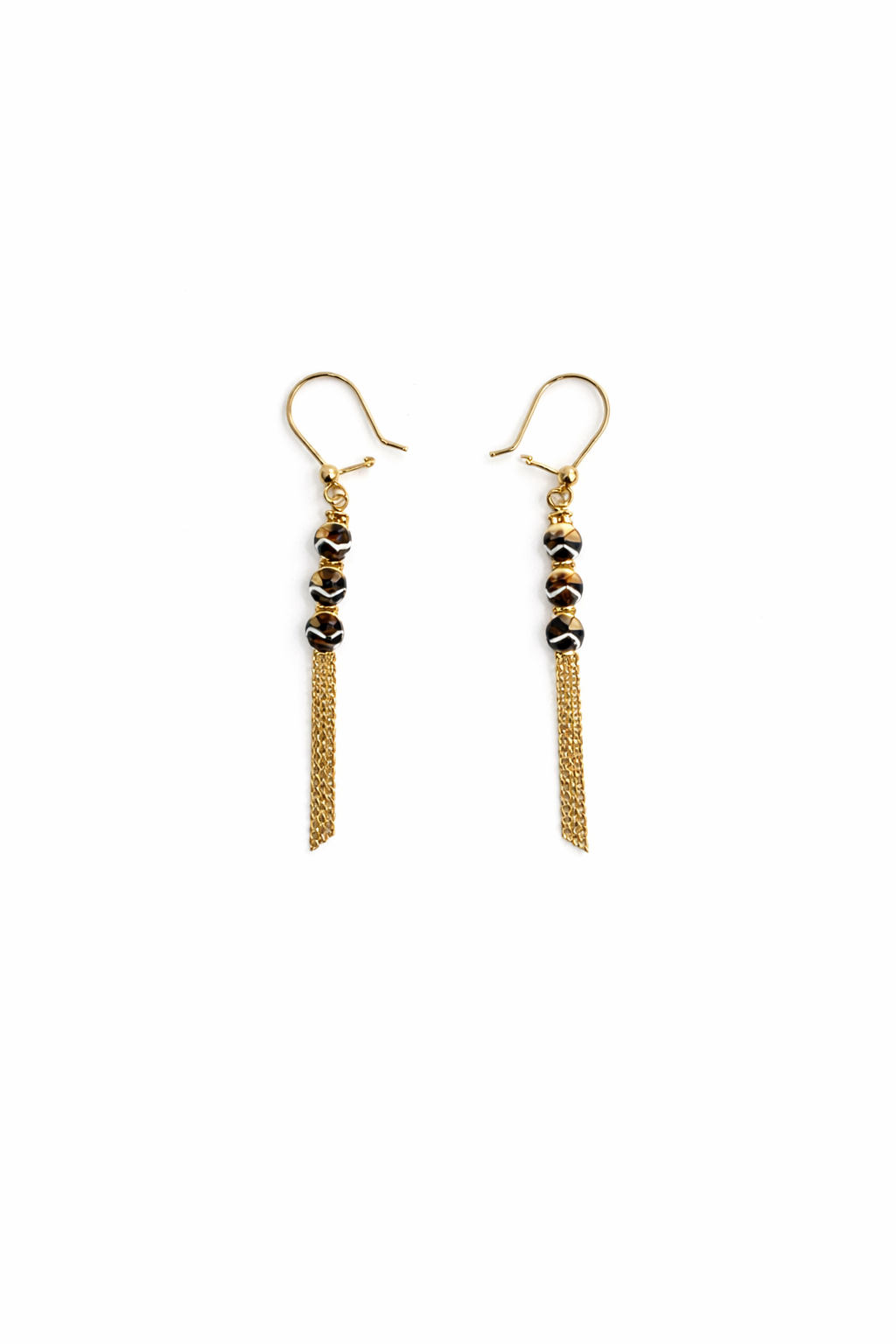643- NEW 14K Dangling Round Earrings W.G
