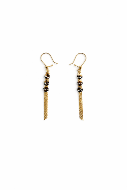 643- NEW 14K Dangling Round Earrings W.G