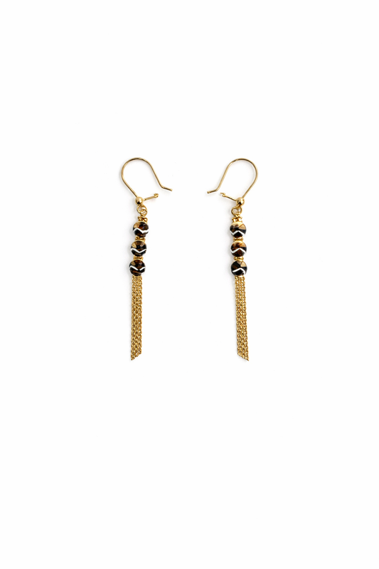 643- NEW 14K Dangling Round Earrings W.G