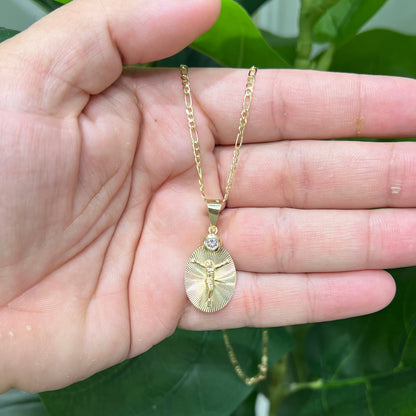 1258- NEW 14K Our Lady of Guadalupe Pendant W.G