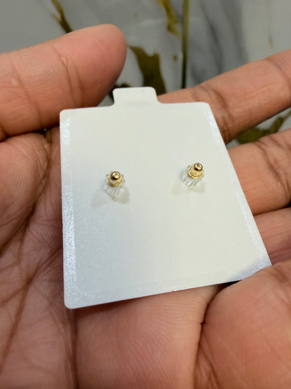 1693- 14K NEW Zirconia Stud Earrings (3mm) W.G