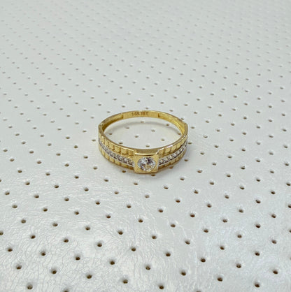 1809- NEW 14K Gold Wedding Rings Trio W.G