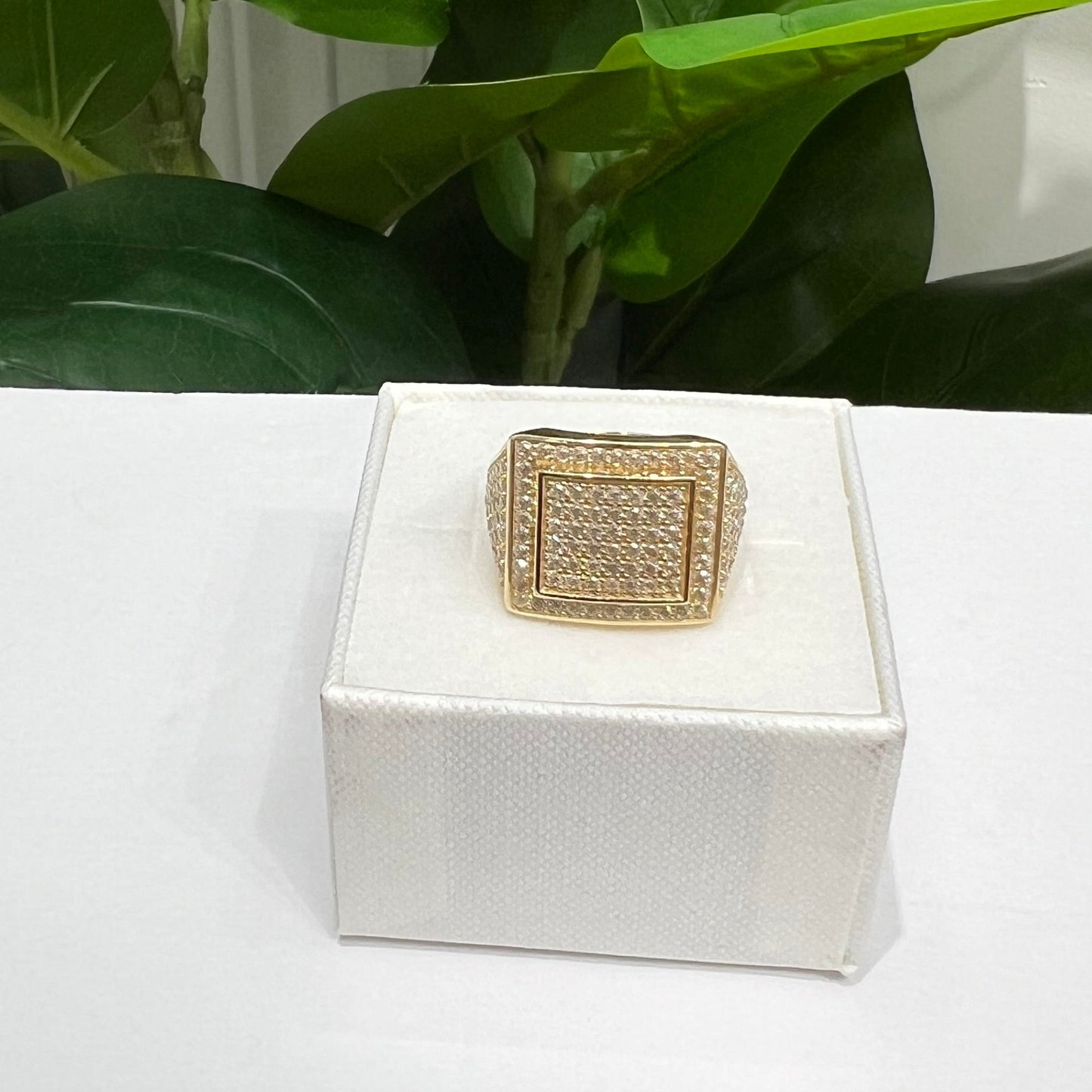 1353- NEW 14K Men's Full Cz Men's Ring W.G