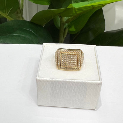 1353- NEW 14K Men's Full Cz Men's Ring W.G