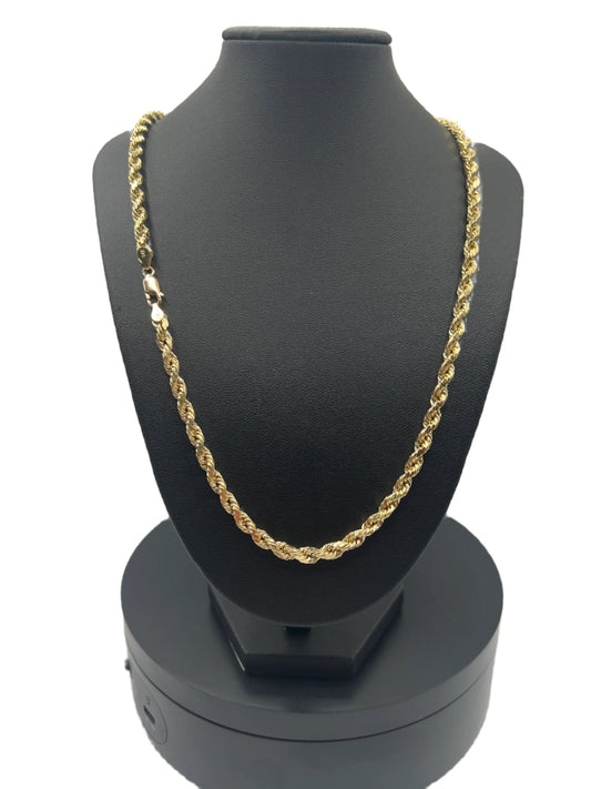 467- NEW 14K Semi Solid Rope Chain (4.50mm) W.G