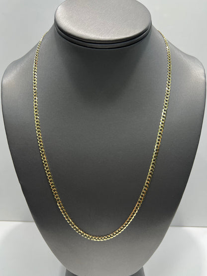 1628- NEW 14K Solid Cuban Curb Chain 22" 3.7mm W.G