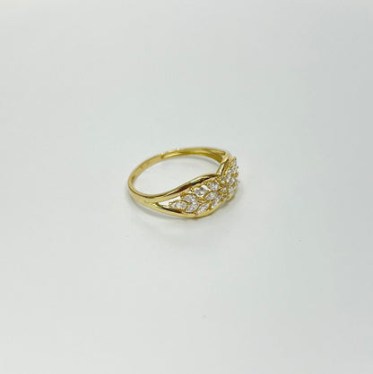 1477- NEW 14K Gold Cluster Ring W.G
