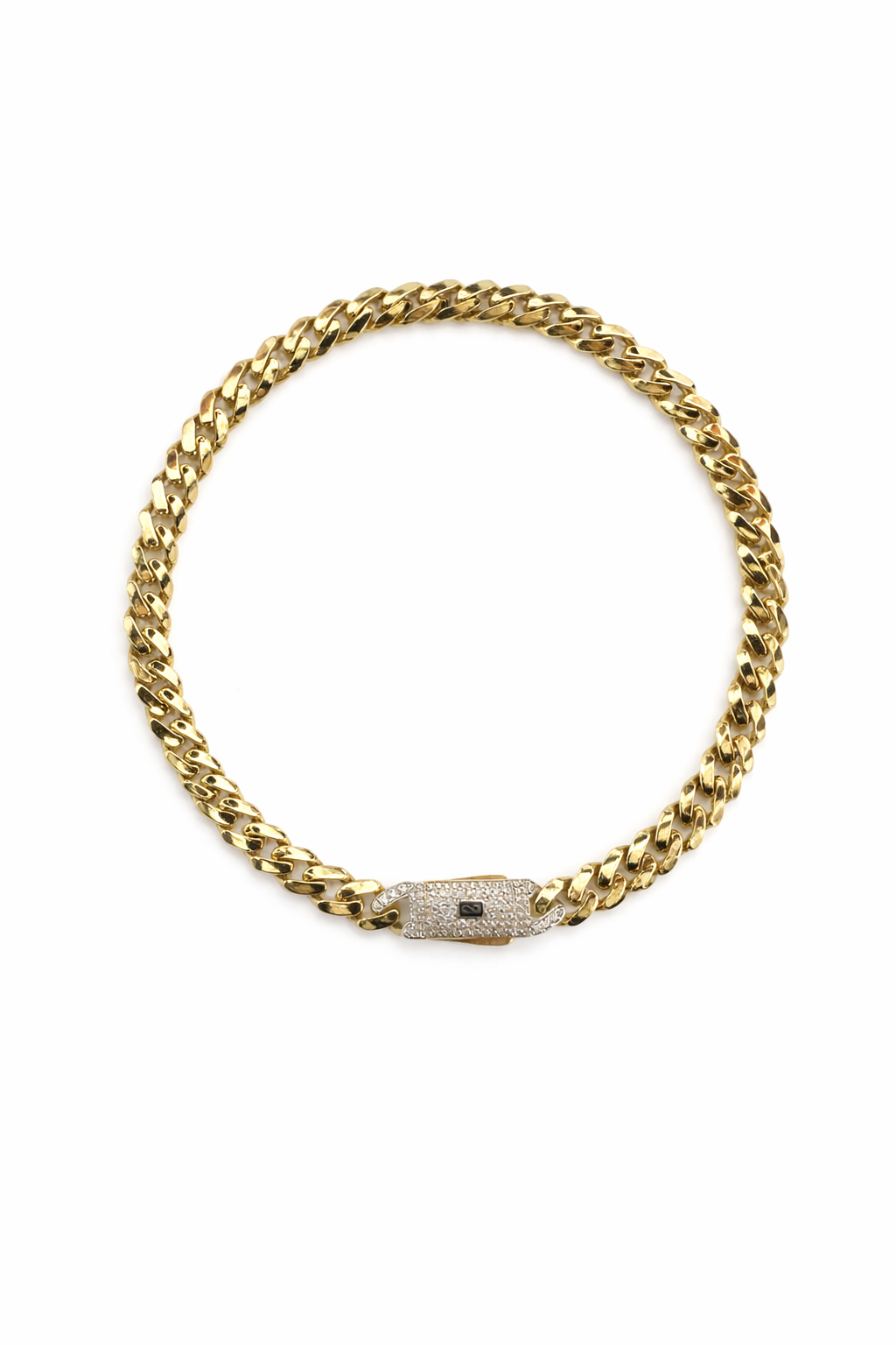1084- NEW 14K Hollow Cuban Monaci Anklet 10” (7mm) W.G