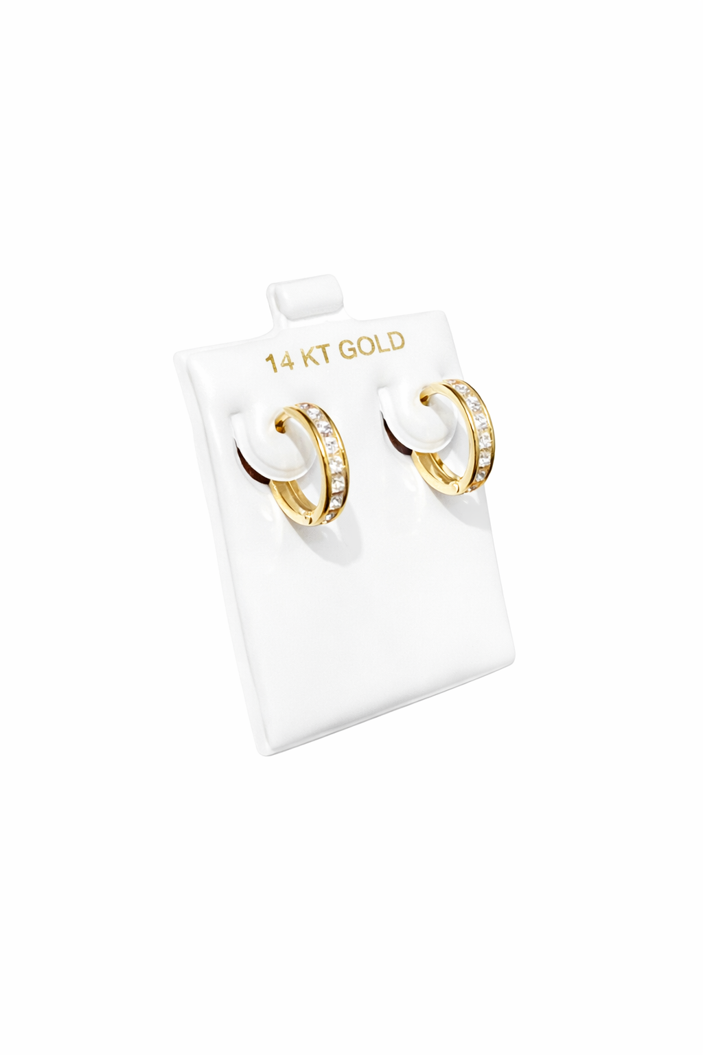 1541- NEW 14K Gold Huggies Hoop Earrings W.G