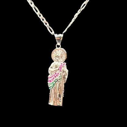 S297- St Jude Italian Silver Pendant