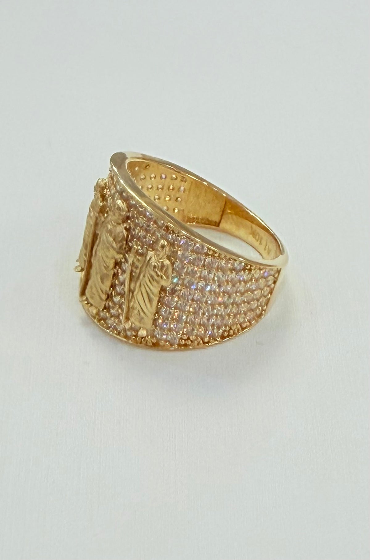 1619- NEW 10k St Jude Full Cz Ring W.G