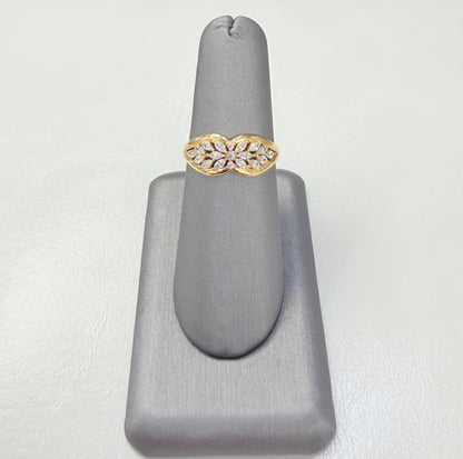 1477- NEW 14K Gold Cluster Ring W.G