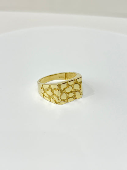 1199- NEW 14K Nugget Fashion Men's Ring W.G