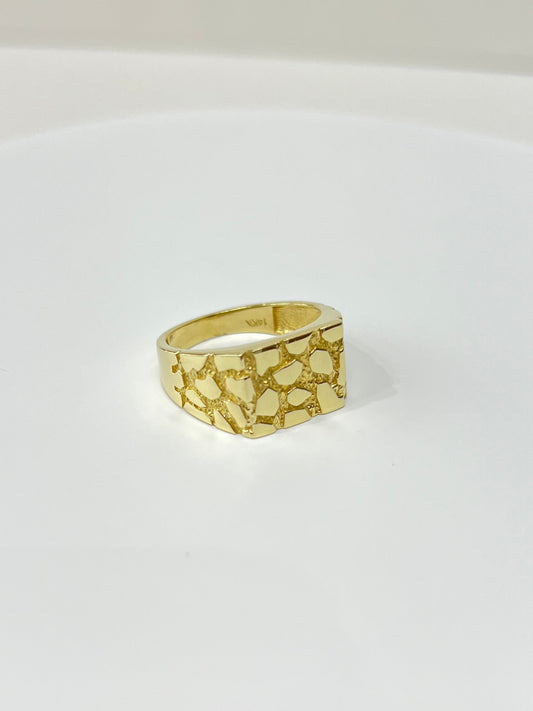 1199- NEW 14K Nugget Fashion Men's Ring W.G