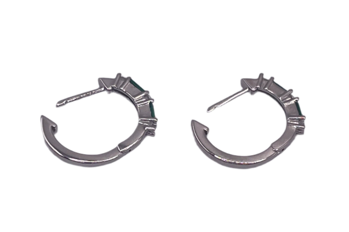 S740- Green Hoop Earrings