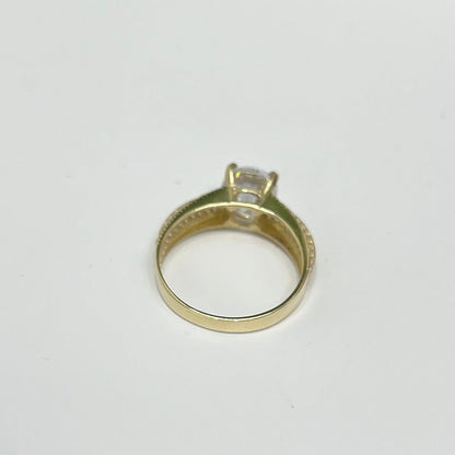 1447- NEW 14k Round Cubic Cz Wedding Ring W.G