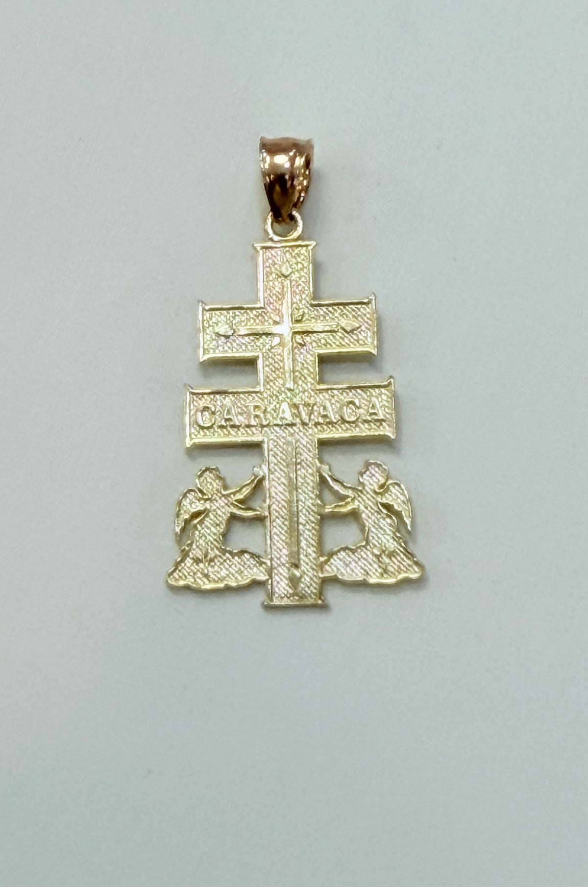 1790- NEW 14K Caravaca Cross Pendant W.G