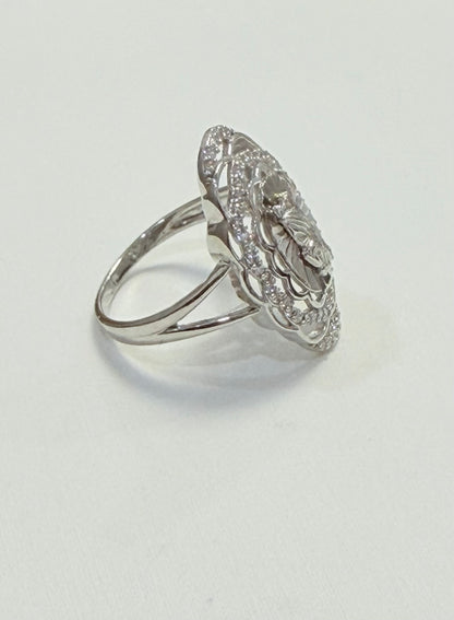 S636- NEW . 925 Sterling Silver Oval St. Jude Ring W.G