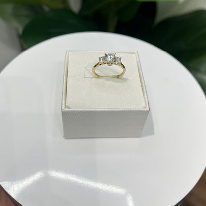 1277- NEW 10K Solitaire Three Cz Women's Ring W.G