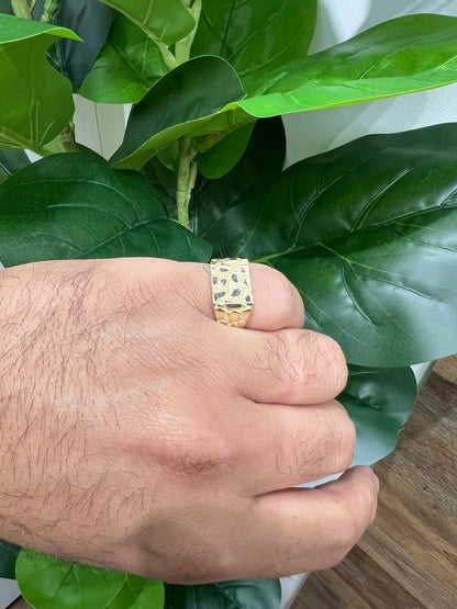 1199- NEW 14K Nugget Fashion Men's Ring W.G