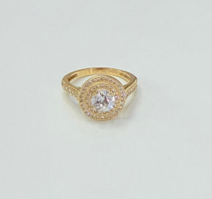 952- NEW 14K Round Full Cz Stone Wedding Ring W.G