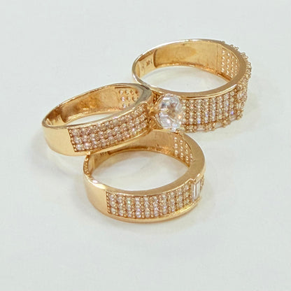 1225-NEW 14K Trio Wedding Ring Set W.G