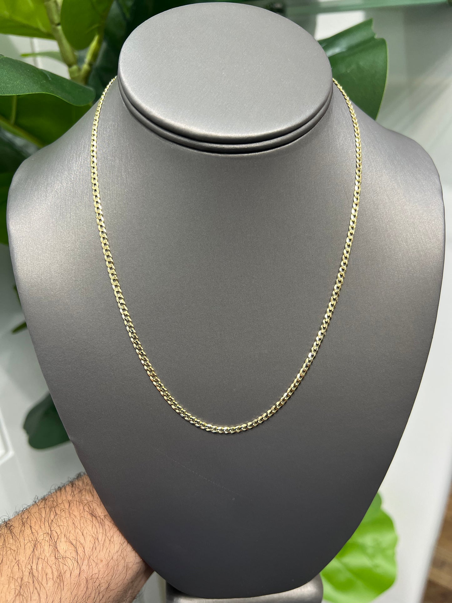 1348- NEW 14K Solid Cuban Curb Chain 18" (2.8mm) W.G