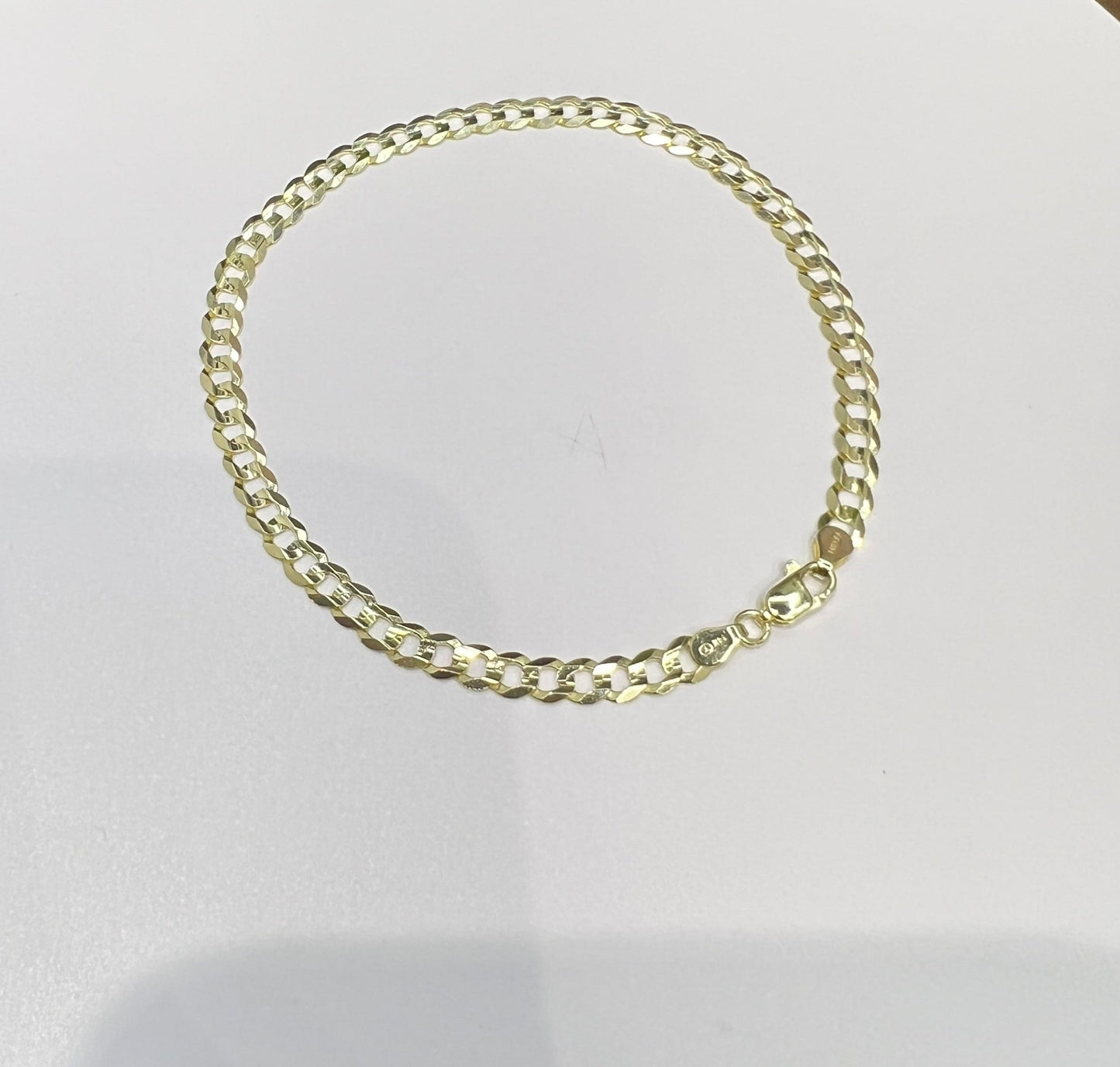 1658- NEW 14K Solid Cuban Curb Bracelet 8" (4.3mm) W.G