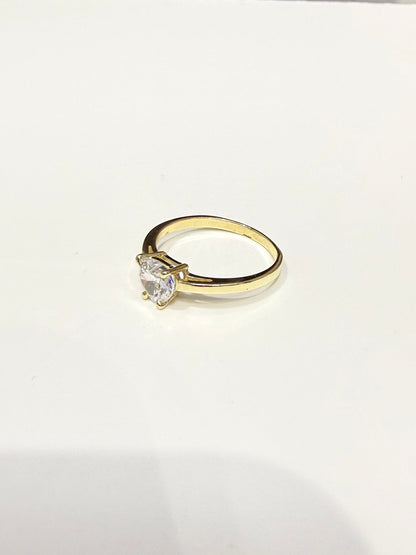 1526- NEW 10K Solitaire Fashion Ring W.G