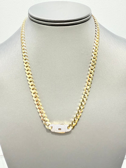 1033- New 14K Hollow Cuban Monaci Chain (6mm) W.G