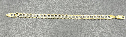 280- Pulsera cubana de oro amarillo de 14 quilates de 8 1/2"