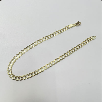1658- NEW 14K Solid Cuban Curb Bracelet 8" (4.3mm) W.G