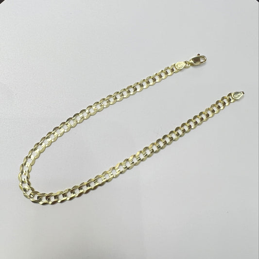 1658- NEW 14K Solid Cuban Curb Bracelet 8" (4.3mm) W.G