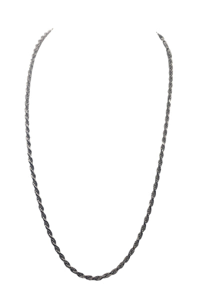 S818- Rope Link Silver Chain 24”