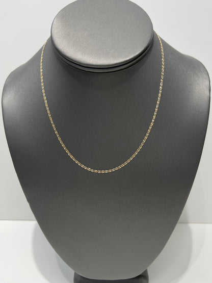 1395- NEW 14K Solid Valentino Tri Tone Chain 16" (1.8mm) W.G