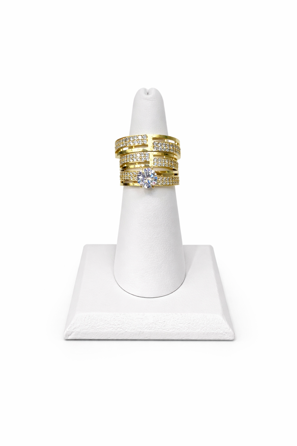 1274-NEW 10k Trio Wedding Ring Set W.G