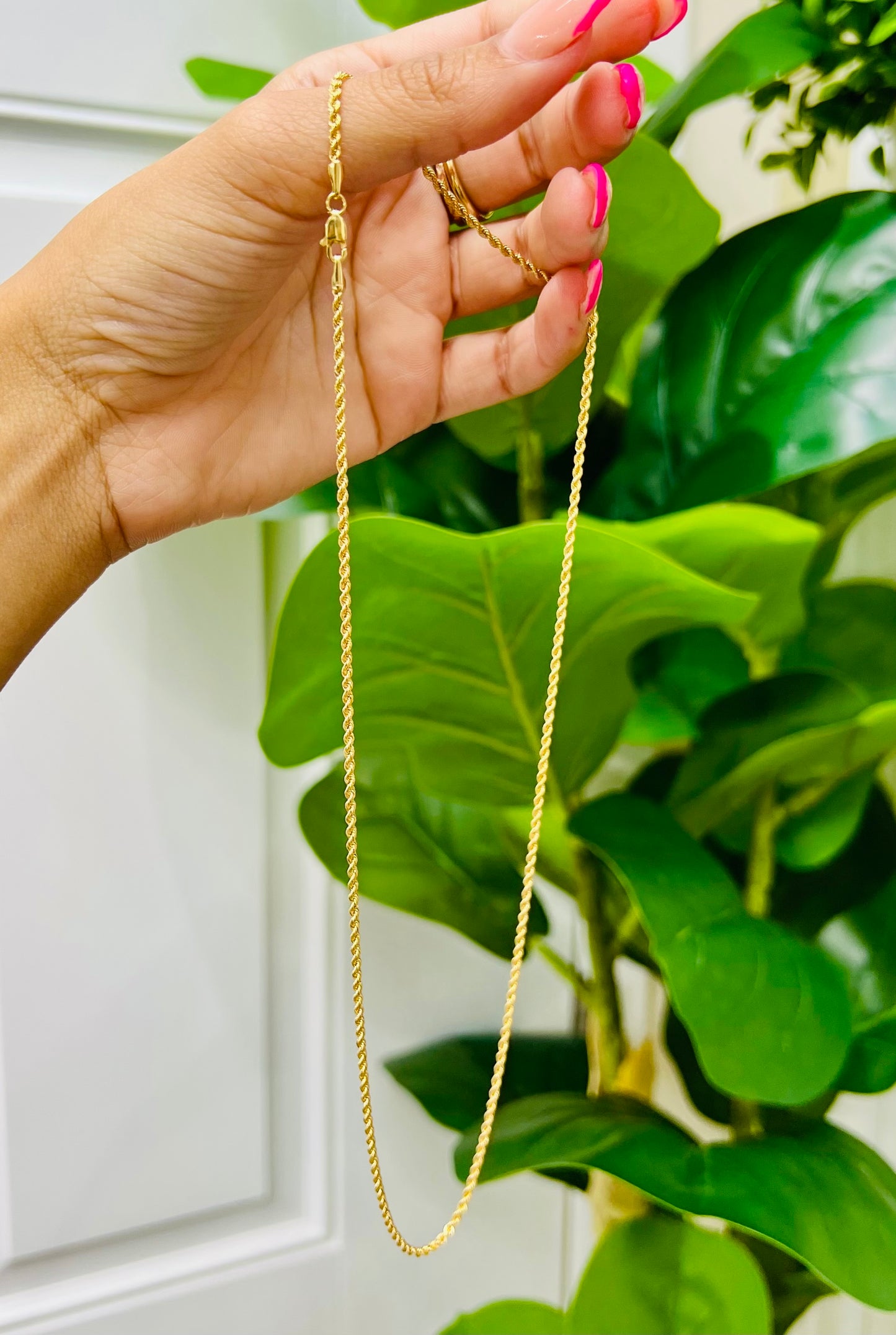 338-NEW 14k Gold Rope chain  (2.MM).W.G