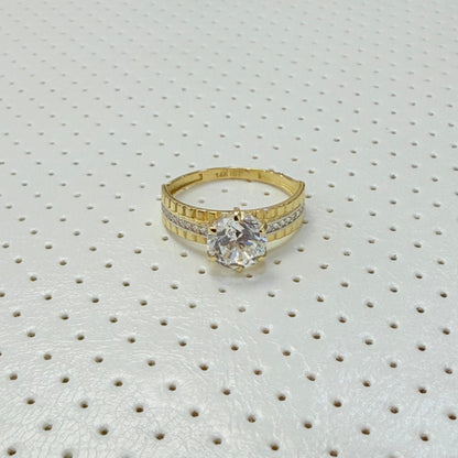 1809- NEW 14K Gold Wedding Rings Trio W.G