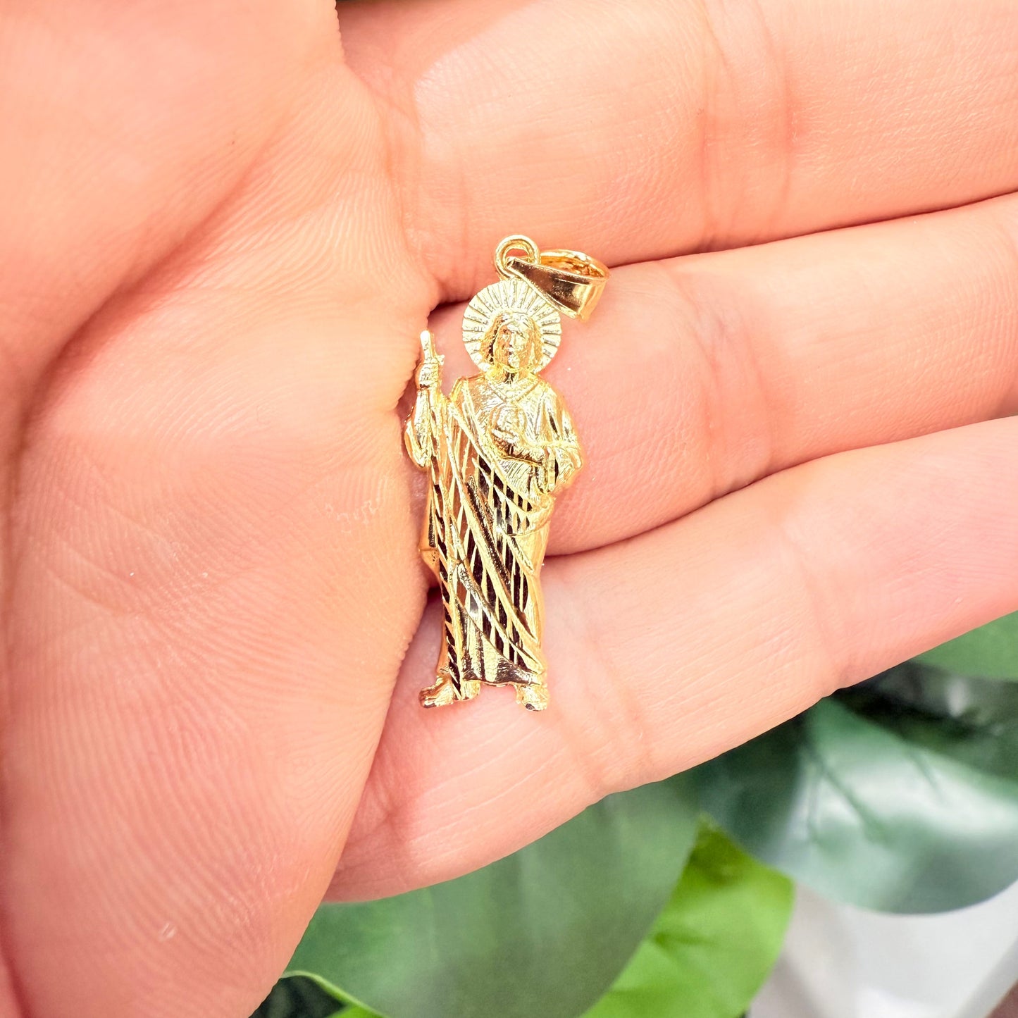 1150- NEW 14K St. Jude Small Gold Pendant W.G