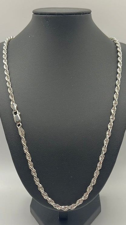 S0026- Cadena de cuerda de plata .925 de 22”