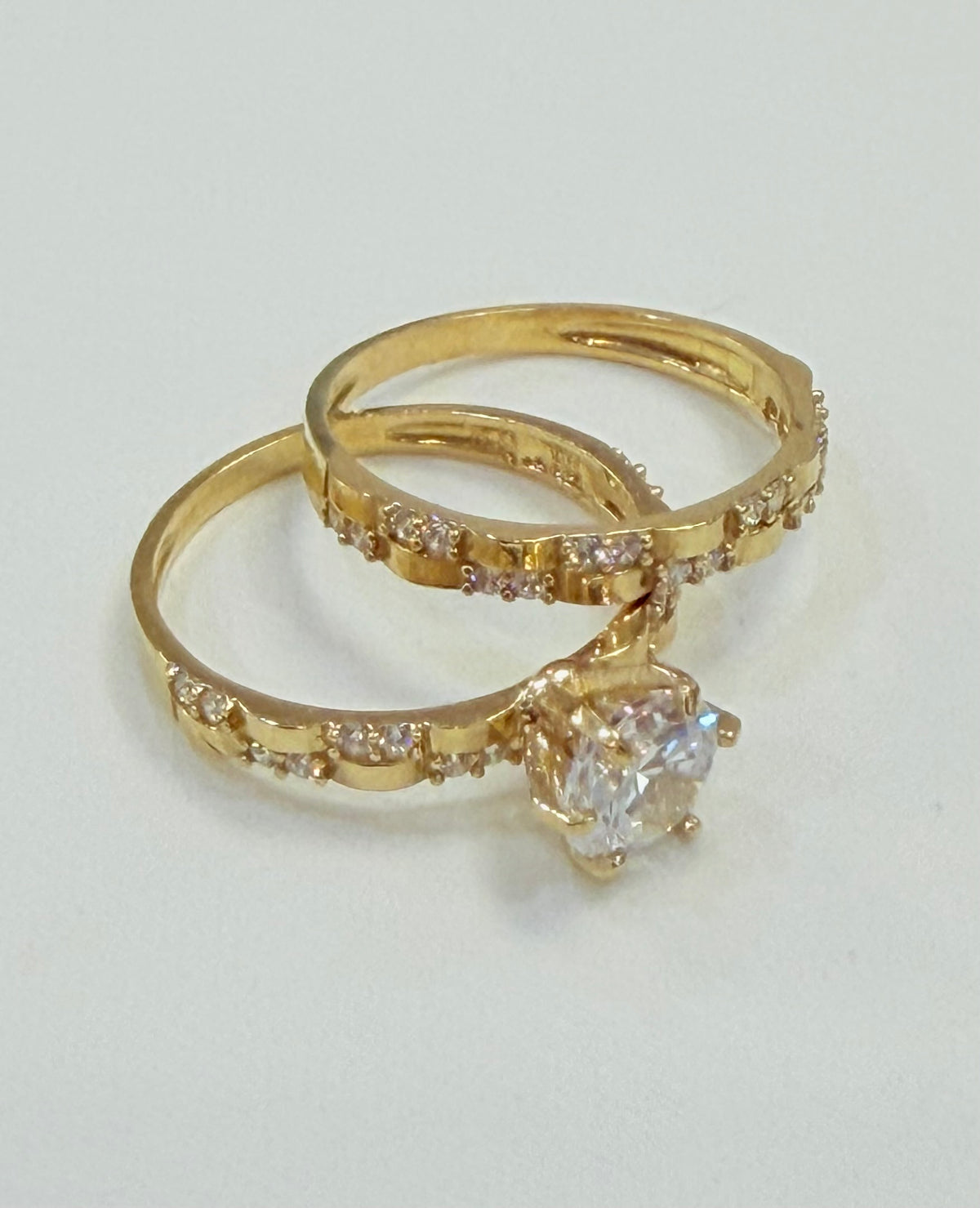 1275- NEW 10K Gold Wedding Ring Women's Set W.G